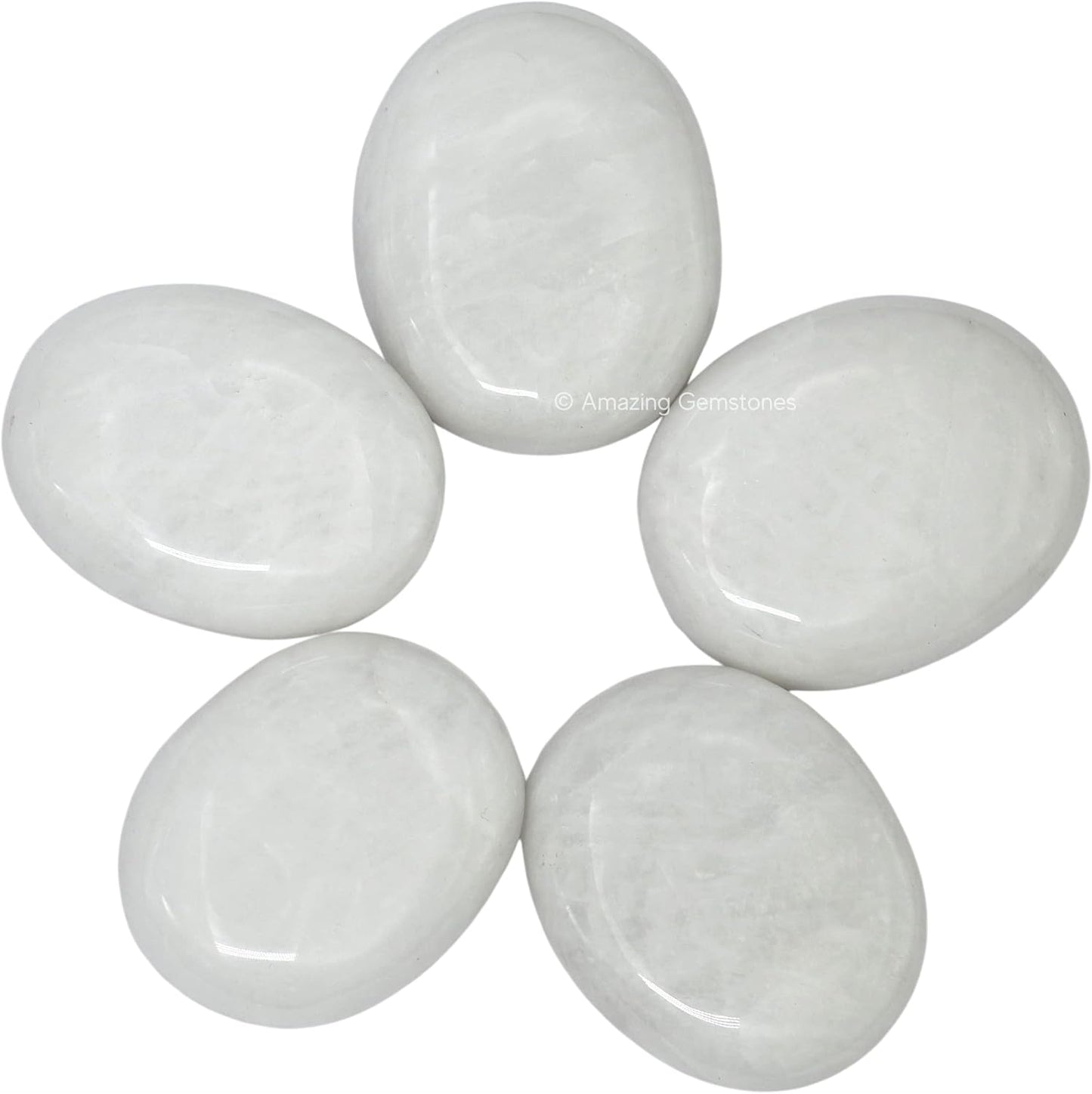 Amazing Gemstone Snow Quartz Crystals and Healing Stones - Large Palm Stone Crystals Piedra - Crystal for Good Luck, Balanced Positive Energy, Meditation - Unique Stocking Stuffers, Gifts for Women