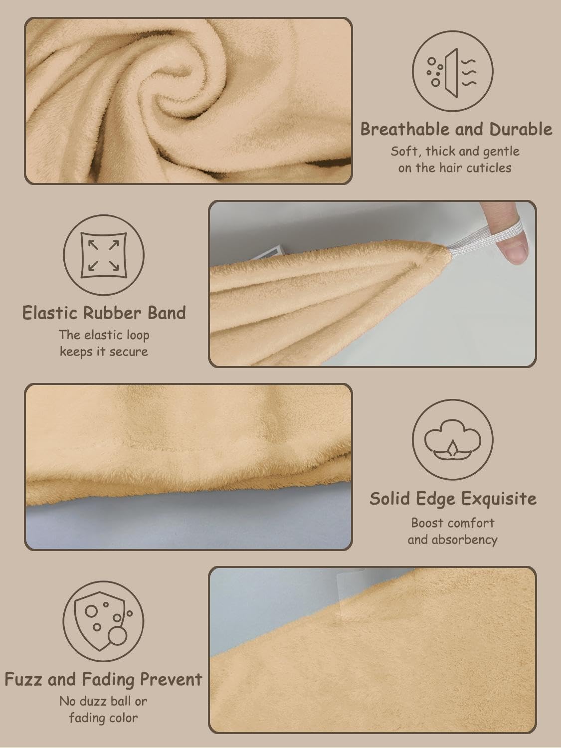 Hair Drying Towel 3 Pack - Ultra Soft Microfiber Turban Twist Hair Wrap for Women - Super Absorbent, Quick Dry Hair Towel Cap for Wet Hair (3 Colors,Pink, Khaki, Green)