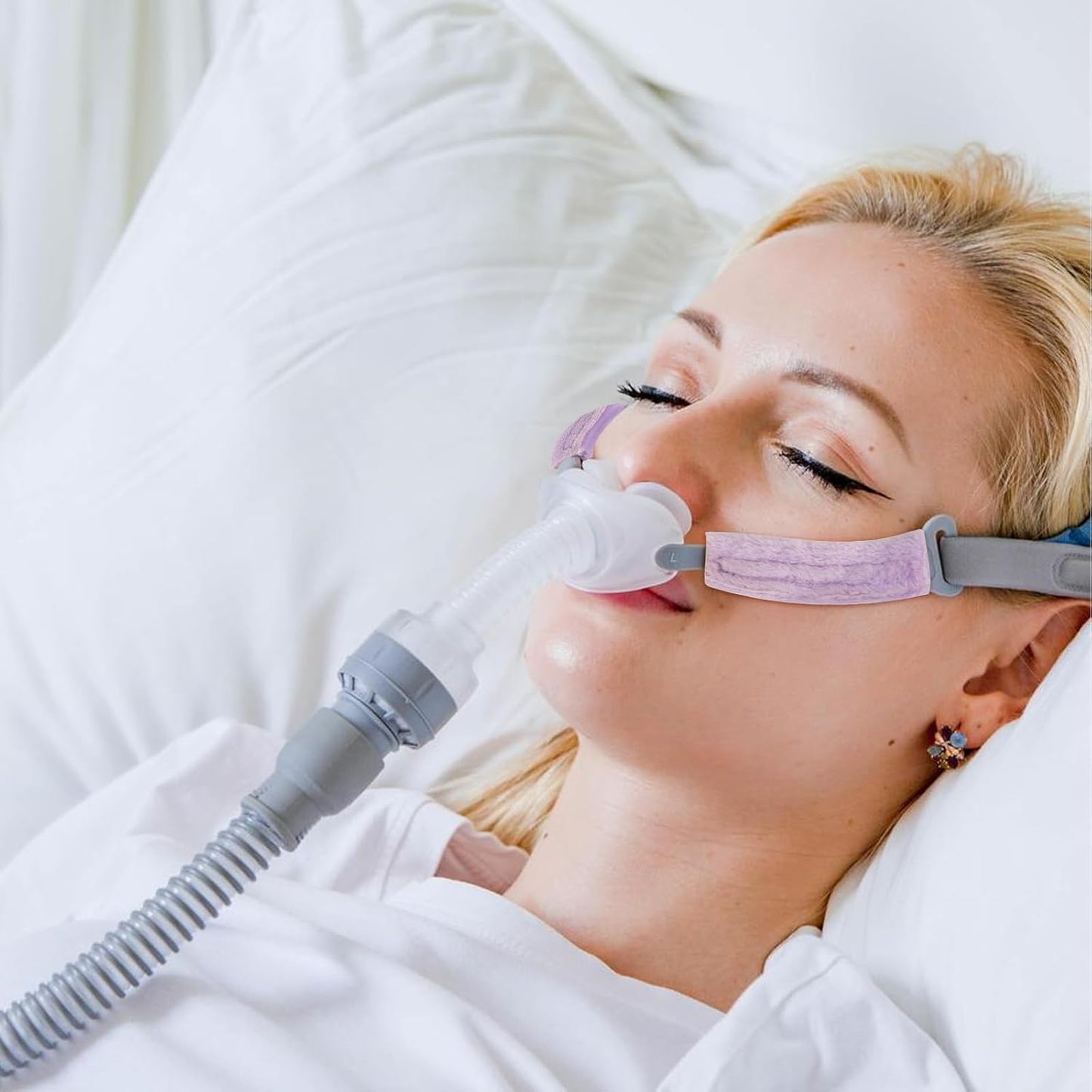 4 Pack Strap Covers Breathable Strap Cushions Work for Most Headgear Straps Can Reduce The Tracks On The Face Made of Soft Fabric Face Pads (Light Purple)