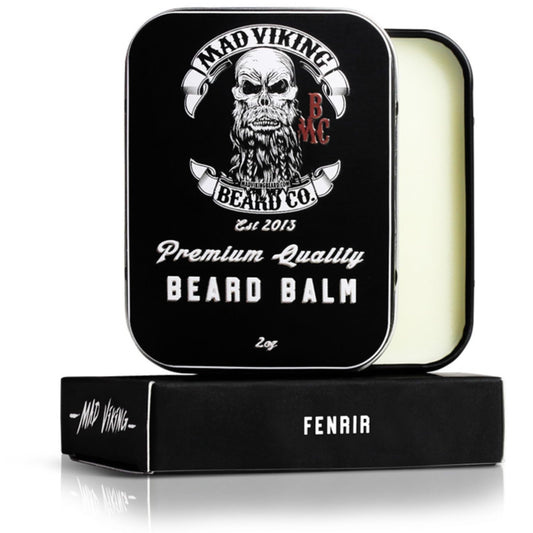 Mad Viking Fenrir Beard Balm – Non-Greasy Balm to Soften and Style with a Medium Hold - Made with Shea Butter, Beeswax & Premium Oils - Bold Bourbon, Neroli, Rum & Tobacco Scent, Made in the USA - 2oz