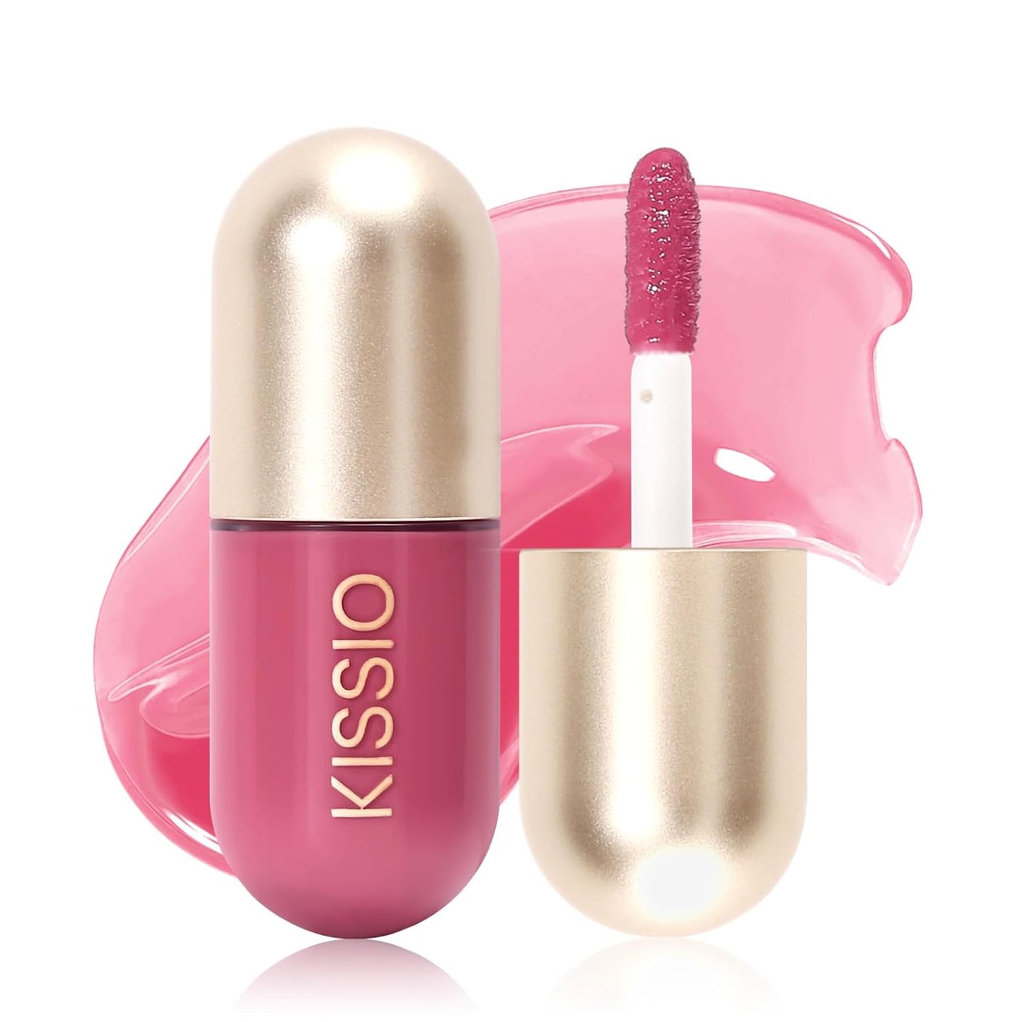 KISSIO Lip Plumper,Color Lip Plumper Gloss,Lip Enhancer,Plant Extracts Plumping Lip Serum,Moisturizing Lip Gloss for Fuller Lips and Hydrated Beauty Lips 5.5ml,04 Liqueur
