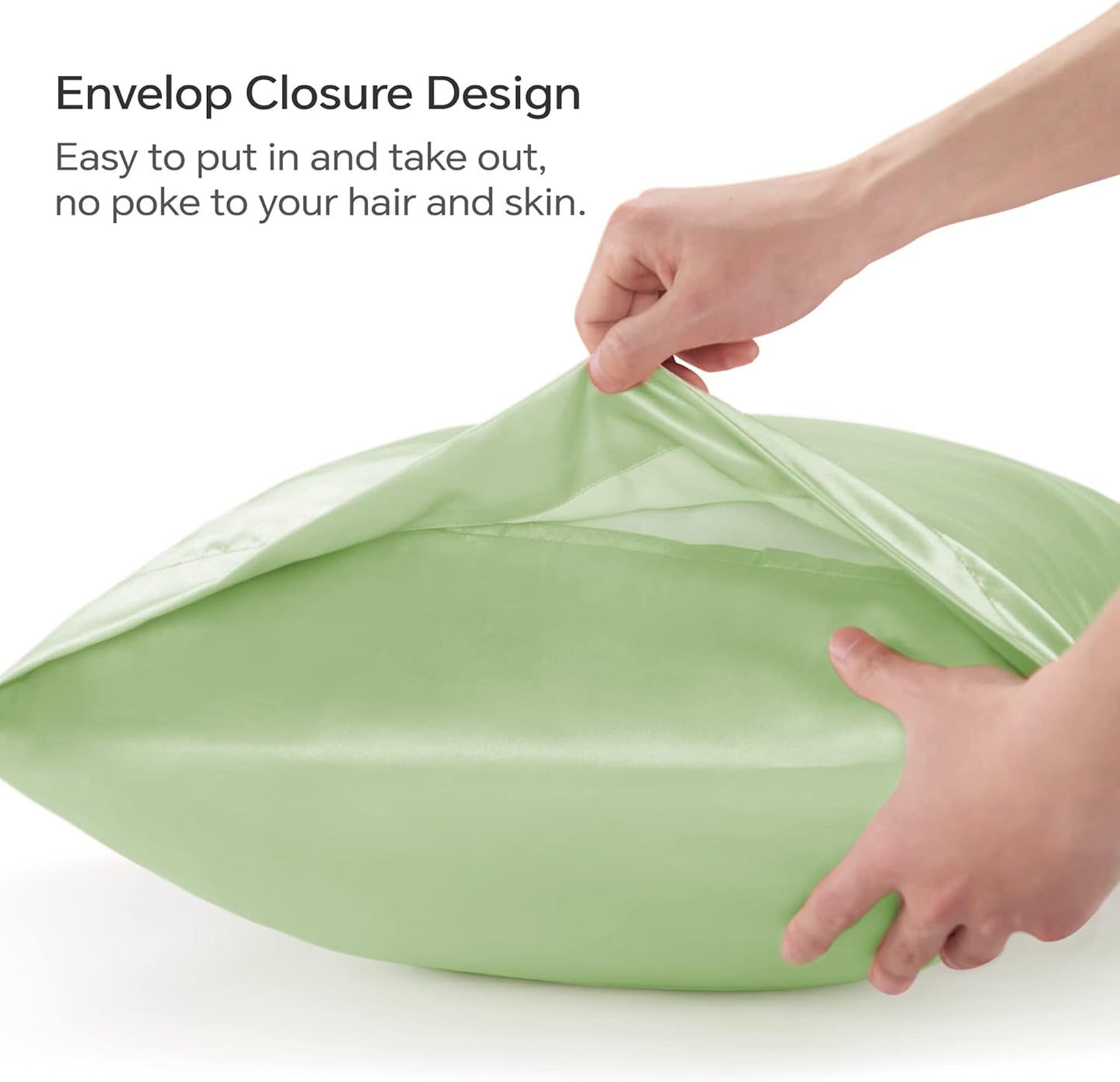 BEDELITE Satin Body Pillow Cover 2 Pack, Super Soft and Cooling Body Pillow Pillowcase for Hair and Skin, Breathable Silky Full Long Pillowcase Cover(20"x54", Gleam)