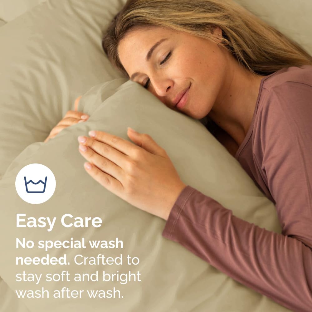 Queen Pillow Cases Set of 10 - Ultra Soft Hotel Quality Pillowcase Covers - Comfy & Wrinkle Free - Shrink, Stain and Fade Resistant - Easy-Care, Machine Washable Pillow Protectors - 10 Pcs Set - Beige