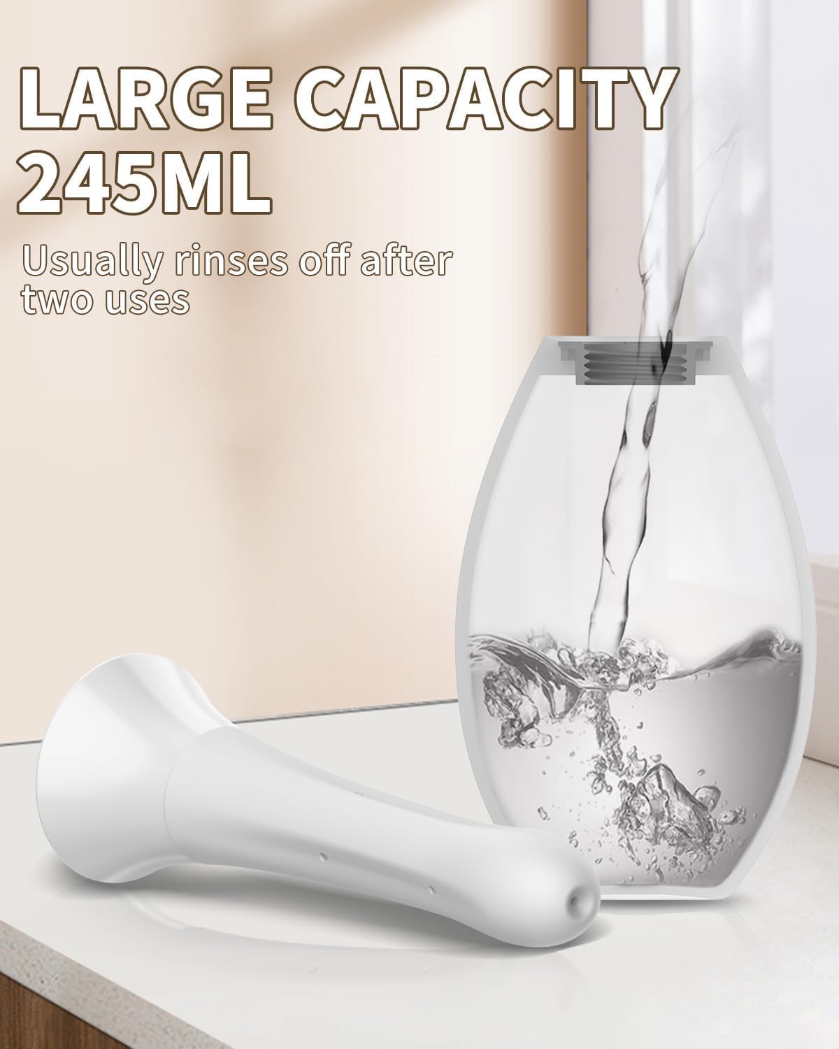 Enemas Anal Douches Anti Backflow-Douche Bulb and Anal Enema System for Men & Women，Shower-Compatible Douche for Men, 7-Spout Nozzle for Deep Cleansing，Easy to Use & Travel Friendly,White