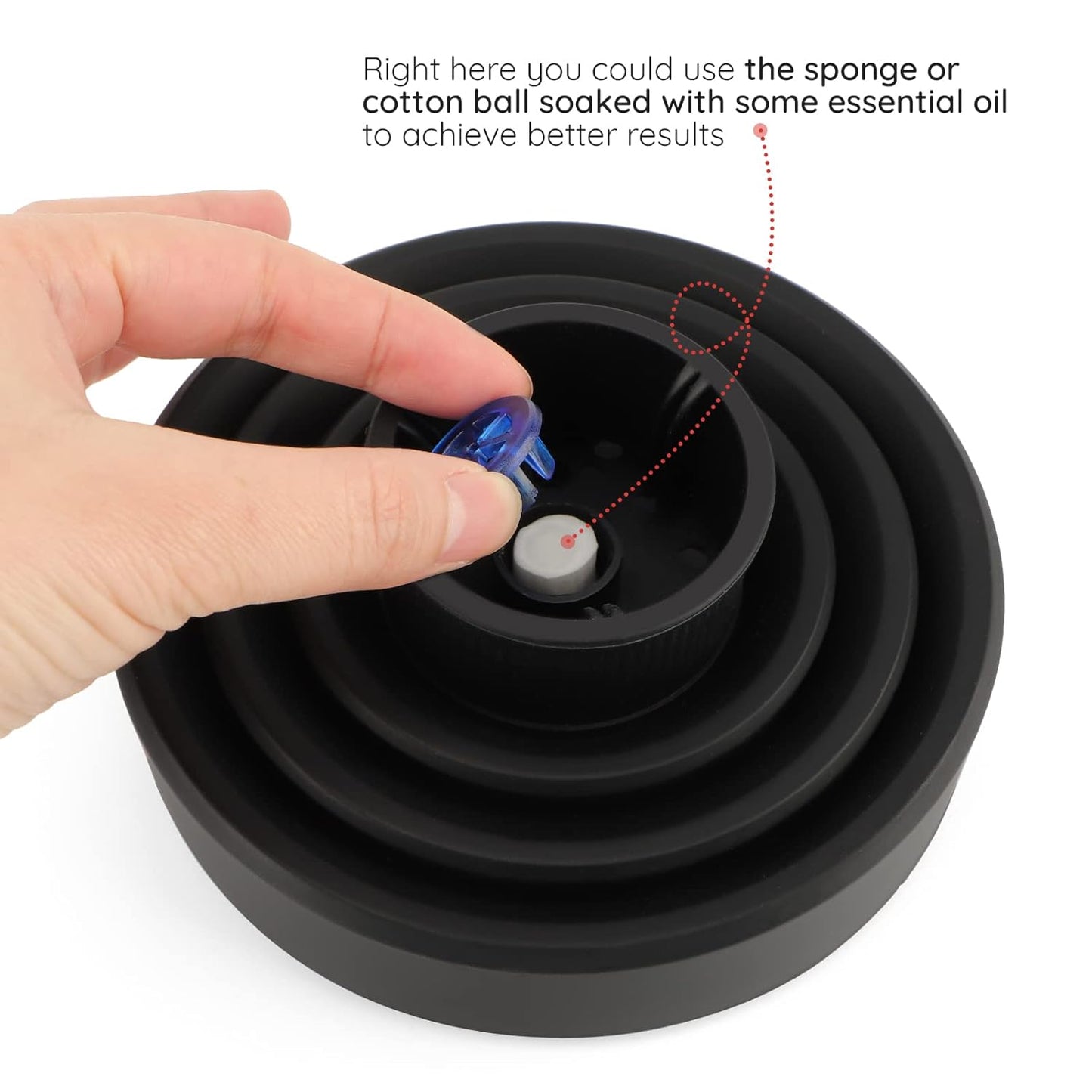 Travel Hair Dryer Diffuser, Segbeauty Collapsible Portable Hair Diffuser, Profession Blow Dryer Diffuser Attachment for Natural Thick Hair, Suitable for Nozzle 1.65 inches to 1.77 inches - Black