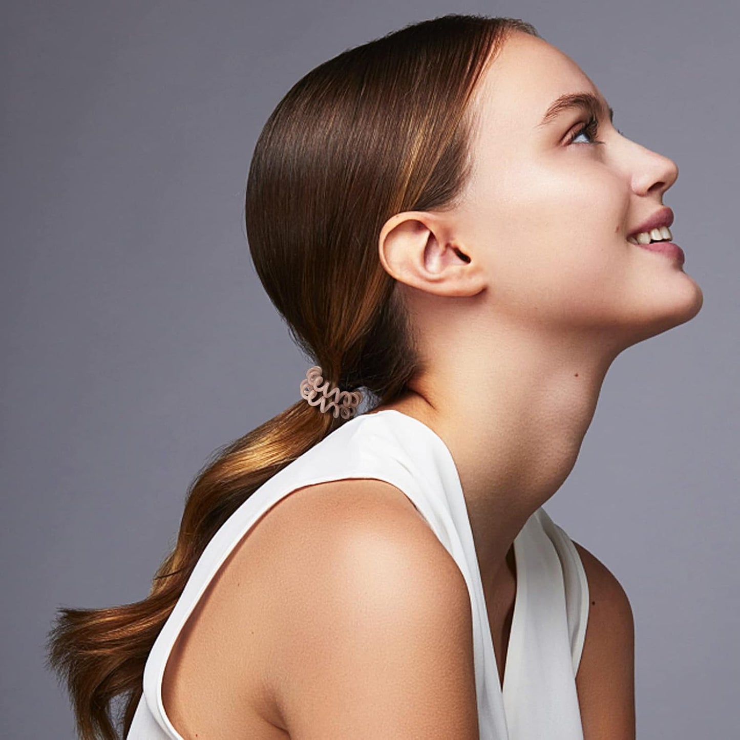 20Pcs Hair Elastics, No Crease Spiral Hair Ties Hair Bands MultiColor Waterproof Phone Cord Hair Scrunchies Hair Coils Accessories for Women Girls