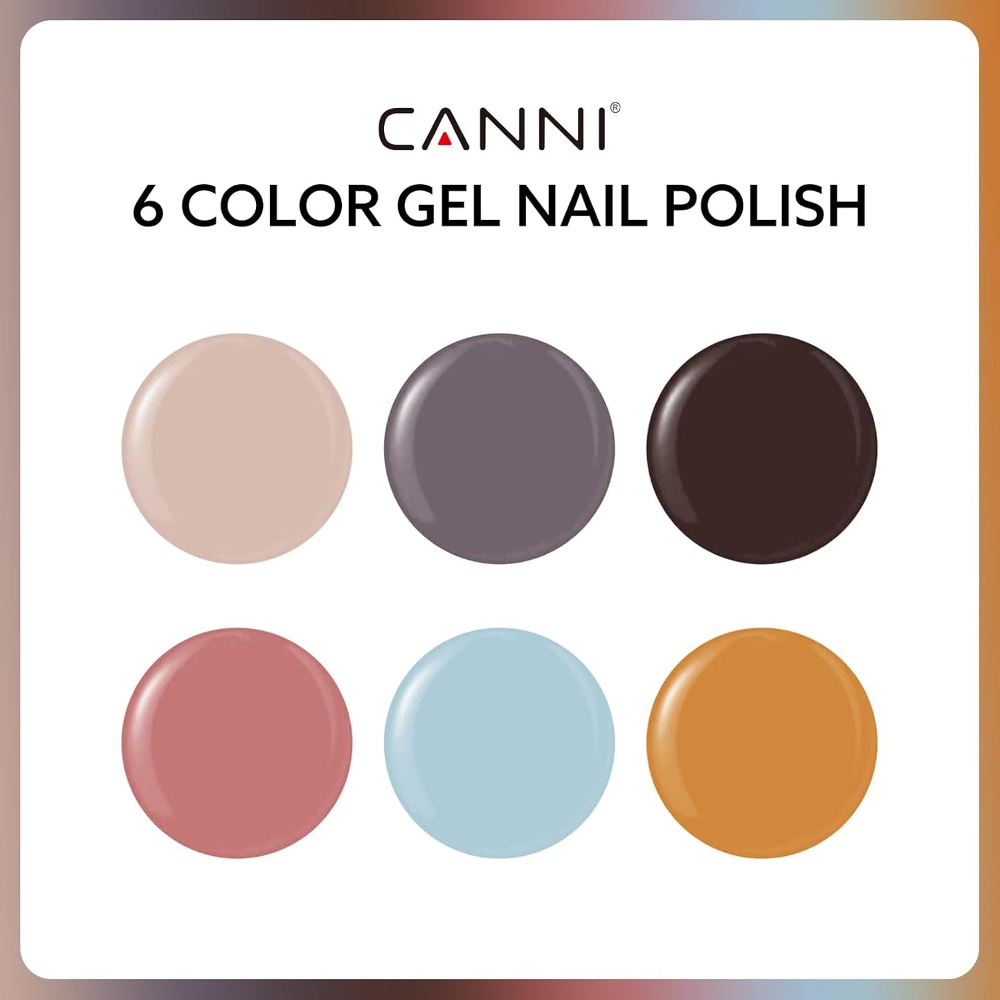 CANNI 6 Colors 9 ML Hema-Free Brown Gel Nail Polish Set, Dark Chocolate Brown Gel Polish Kit Fall Light Colors, Soak Off LED Nail Gel Manicure Kit DIY at Home Salon Gifts