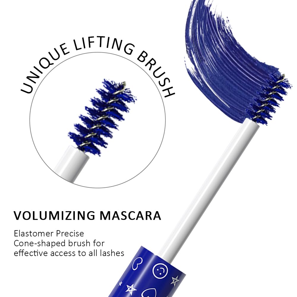 Colored Mascara for Eyelashes Set,Colorful Waterproof Mascara for eyelashes Long lasting Charming Voluminous for Women Halloween Eye Makeup (1Pcs 01#Blue, F)