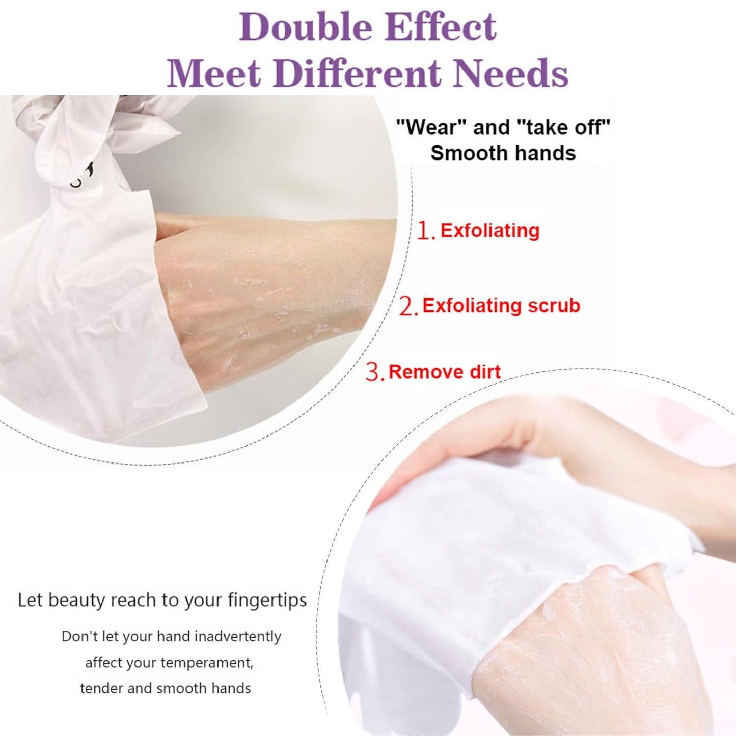 VolksRose Moisturizing Hand Mask Gloves for Dry Cracked Hands, Overnight Repair Treatment - Intensive Hydration Hand Masks with Lavender, 5 Pairs - Spa Care for Extremely Dry, Rough Skin