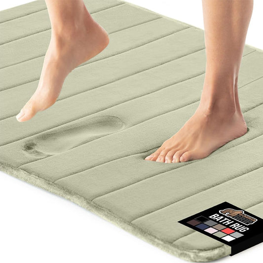 GORILLA GRIP Memory Foam Bath Mat, Soft Absorbent US Designed Bathroom Rug, Gripping Dots Machine Washable Bathmat, Cushioned Floor Mats, Shower Sink Rugs Room Décor Accessories, 36x24 Sage