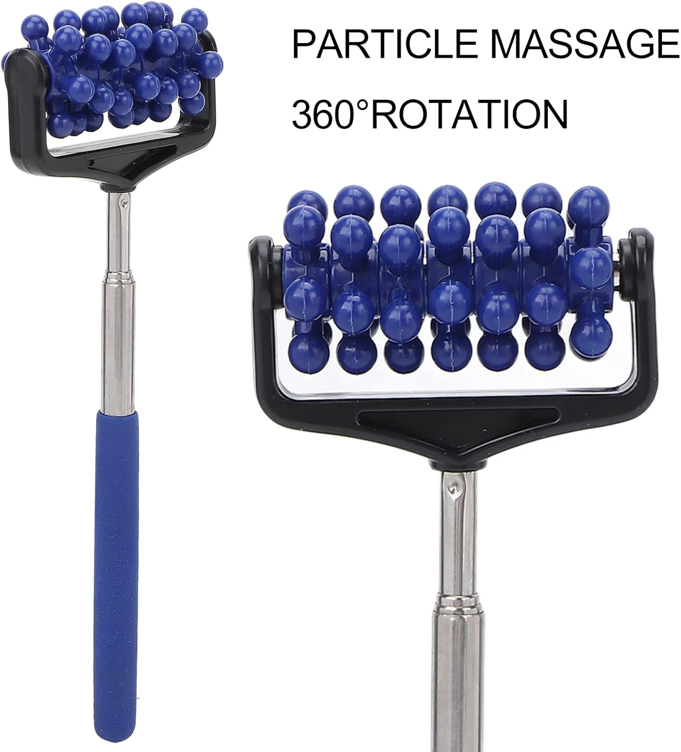 ZJchao Back Scratchers, Telescopic Massager Back Muscle Roller Adjustable Back Head Arm Scratch Roller for Muscle Relax Portable Extended Scraper Telescoping Backscratchers for Men Women(Navy Blue)
