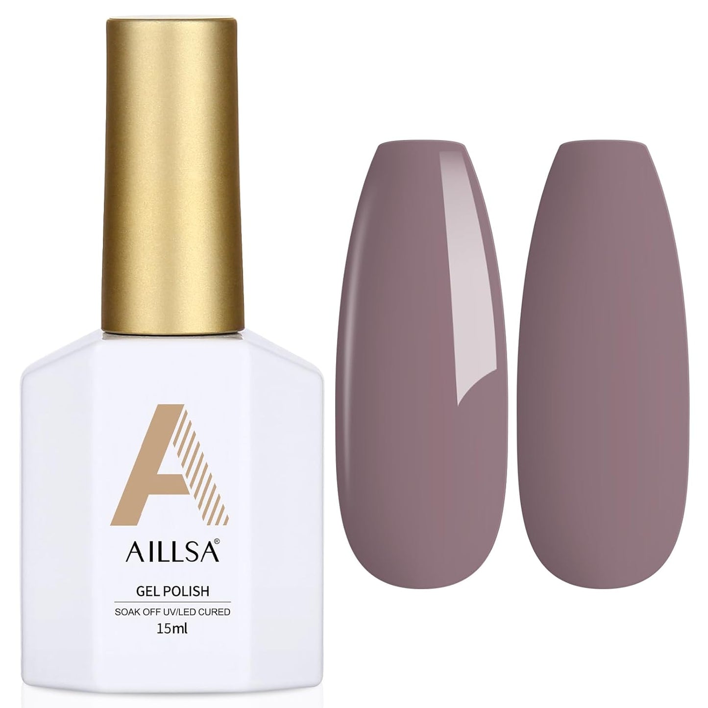 AILLSA Gel Nail Polish Dusty Mauve Jelly Gels Polish Gray Purple Neutral Nude Polish Dark Lavender Nude Natural Color Fall Winter Soak Off U V Gel for Nail Salon at Home 0.51 Fl Oz/GC02