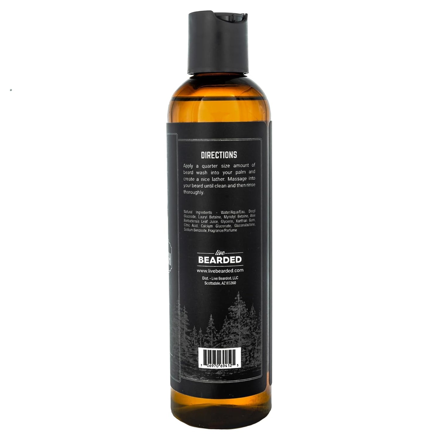 Live Bearded Beard Wash, 8 fl oz - Water-Based Face Cleanser with All-Natural Ingredients for a Gentle, Deep Clean - Made in the USA | Canyon Scent - Juniper, Cypress, Fir Needle