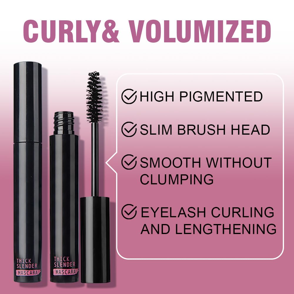 5 Pack Mascara Bulk, Multipack Mini Black Mascara Pack for Women, Waterproof Voluminous Original Volume Building Eyelash Makeup Set, Lengthening, Defining, Curling, Multiplying, Cruelty Free
