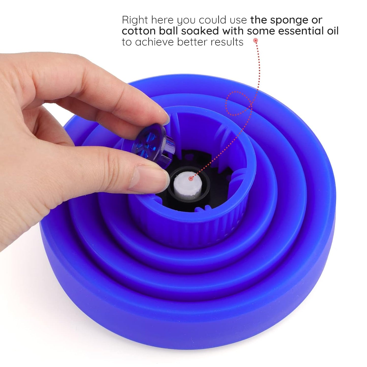 Foldable Blow Dryer Diffuser, Segbeauty Travel Hair-styling Hair Diffuser, Professional Dryer Diffuser Attachment for Natural Thick Curly Hair with Nozzle 1.54 to 1.69 inches - Blue