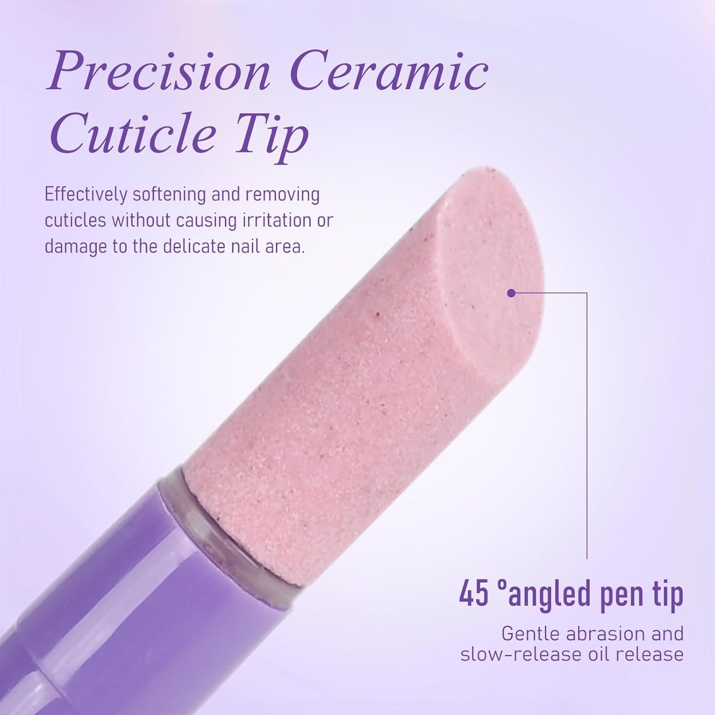 3-in-1 Cuticle Oil Pen, Cuticle Pusher Pen with Ceramic Tip, Upgraded Rotary Oil Discharge Portable Nail Care Pen Cuticle Remover for Hangnails Dry & Damaged Nails, Moisturize Strengthen(2pcs)