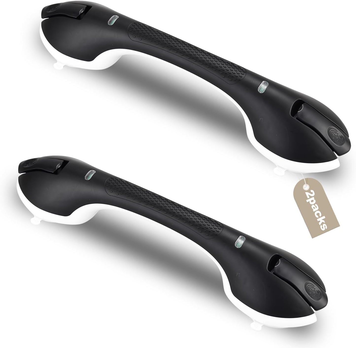 Shower Grab Bar 2 PCS Suction Grab Bars for Bathtubs and Showers, Shower Handle Removable Shower Handrails for Kids, Bathroom Safety Grip Waterproof(Black)