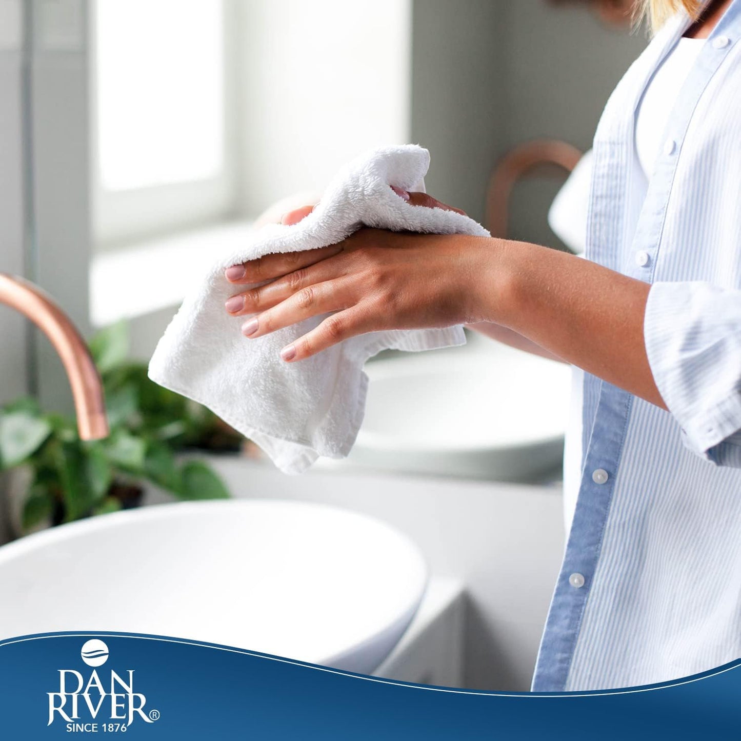 DAN RIVER 100% Cotton Washcloths 20 Pack Premium Quality Face and Body Cloth, Quick Dry Essential Towels for Bathroom, Hand, Kitchen & Cleaning, Baby Washcloths | 11X11 in|400 GSM|Purple Passion+White