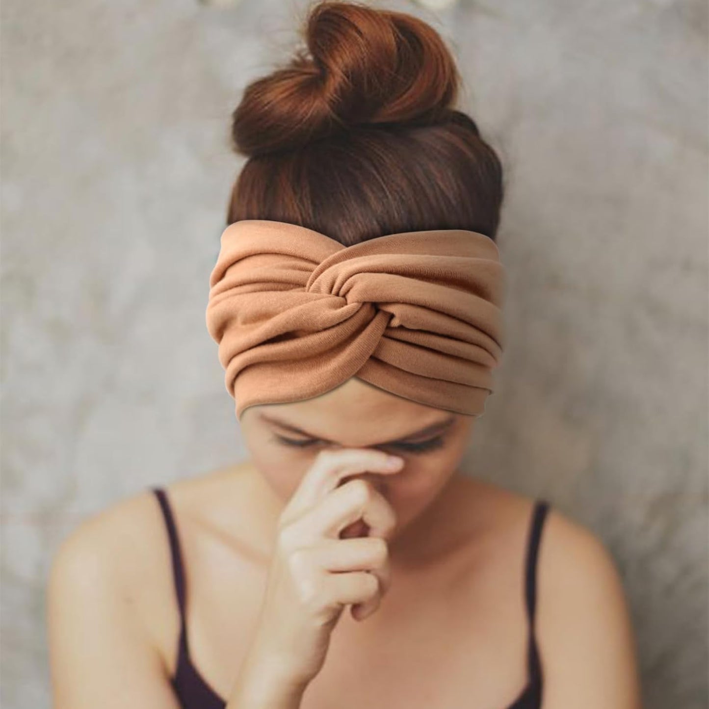 DRESHOW 4 Pack Turban Headbands for Women Wide Vintage Head Wraps Knotted Cute Hair Band Accessories