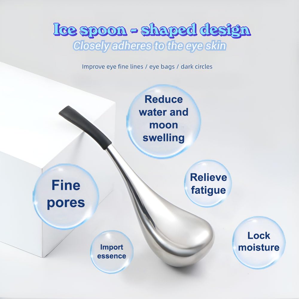 Ice Globes for Face & Eyes, Unbreakable Stainless Steel Cryo Sticks for Beauty Routines, Facials Cold Roller Cooling Globes for Puffiness, Wrinkles, Dark Circles, Headaches(Black)