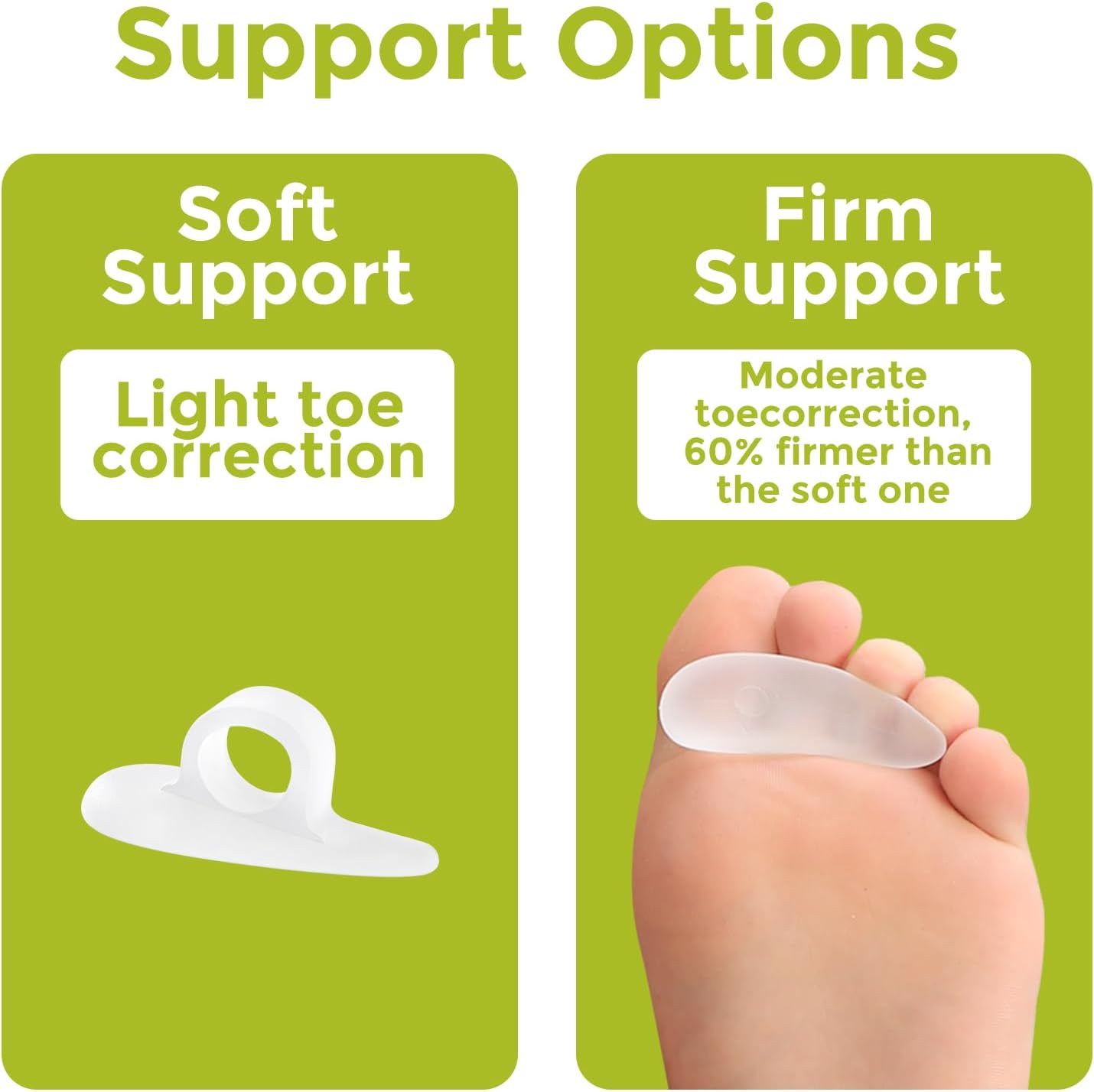 Bukihome Hammertoe Corrector Gel Toe Straighteners - 12 pcs Support Crest for Women & Men - Realign Bent, Crooked, Curled, Claw, Hammer Toes - Clear,Single Loop