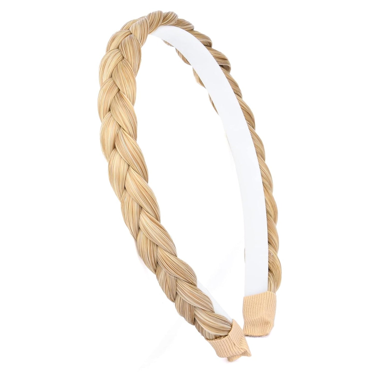 DIGUAN Width 0.6 inches Narrow Synthetic Hair Plaited Headband Braid With Teeth Hair Band Accessories for Women Girl (Honey Blonde)