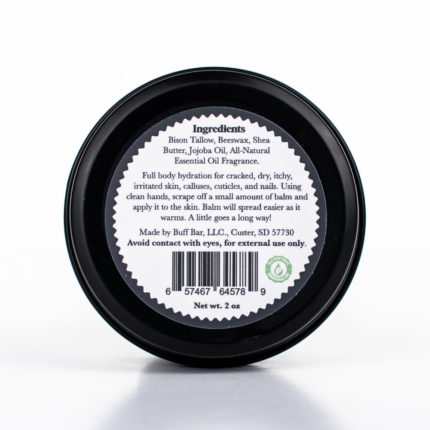 BUFF BAR Pure Bison Tallow Beard Balm - Jojoba Oil, Shea Butter, Beeswax, Clove Essential Oil, Leave in Conditioner, Condition, Strengthen, Nourish, Moisturize, Soften, and All Natural
