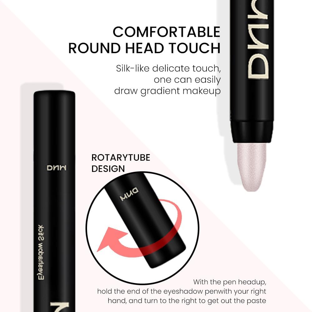 evpct 2Pcs Cream Eyeshadow Sticks Set for Eyes Waterproof, Champagne Shimmer & Pearl Shimmer Matte Eye shadow Stick Pencil Pen Bulk sombras en crema para ojos 17+18