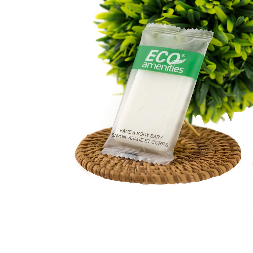 ECO amenities Soap Bar Travel Pack - 1 oz, 100 Count - Hotel Soap Bulk Individually Wrapped - Green Tea Scent & Cruelty-Free