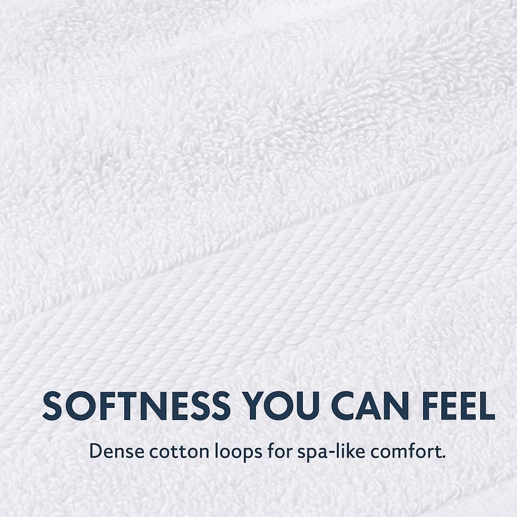 Luxury Hand Towels Set of 6 – 16x30, 550 GSM Ultra-Plush Cotton | Thick, Absorbent, Quick Dry | Hotel & Spa Quality White Towels