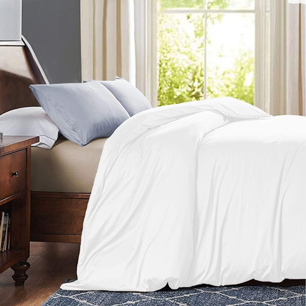 Juwenin Bedding,Luxury Satin Pillowcase with Zipper (Silky Satin Pillow Case for Hair) Set of 2 (Silver, King(20''x36'))