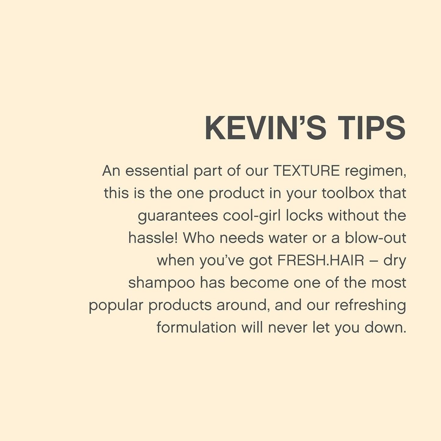 KEVIN.MURPHY FRESH.HAIR - Dry Shampoo Spray - For All Hair Types - Sulphate-Free Dry Shampoo - 250 mL / 8.45 fl oz