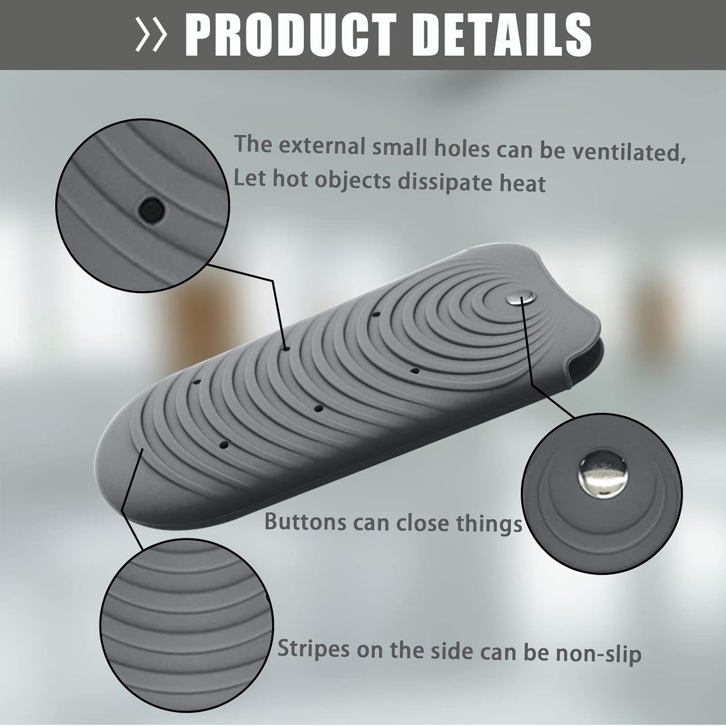 Heat Resistant Silicone Mat Pouch for Hair Styling Tools, Curling and Flat Irons Non-Slip Travel Cover, Small Portable Straightener Pad for Curler Wands Storage, Hot Waver (Dark Gray)