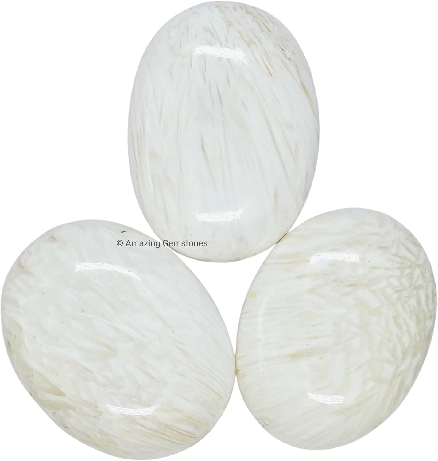 Amazing Gemstone Scolecite Crystals and Healing Stones - Large Palm Stone Crystals Piedra - Crystal for Good Luck, Balanced Positive Energy, Meditation - Unique Stocking Stuffers Gifts for Women, Men