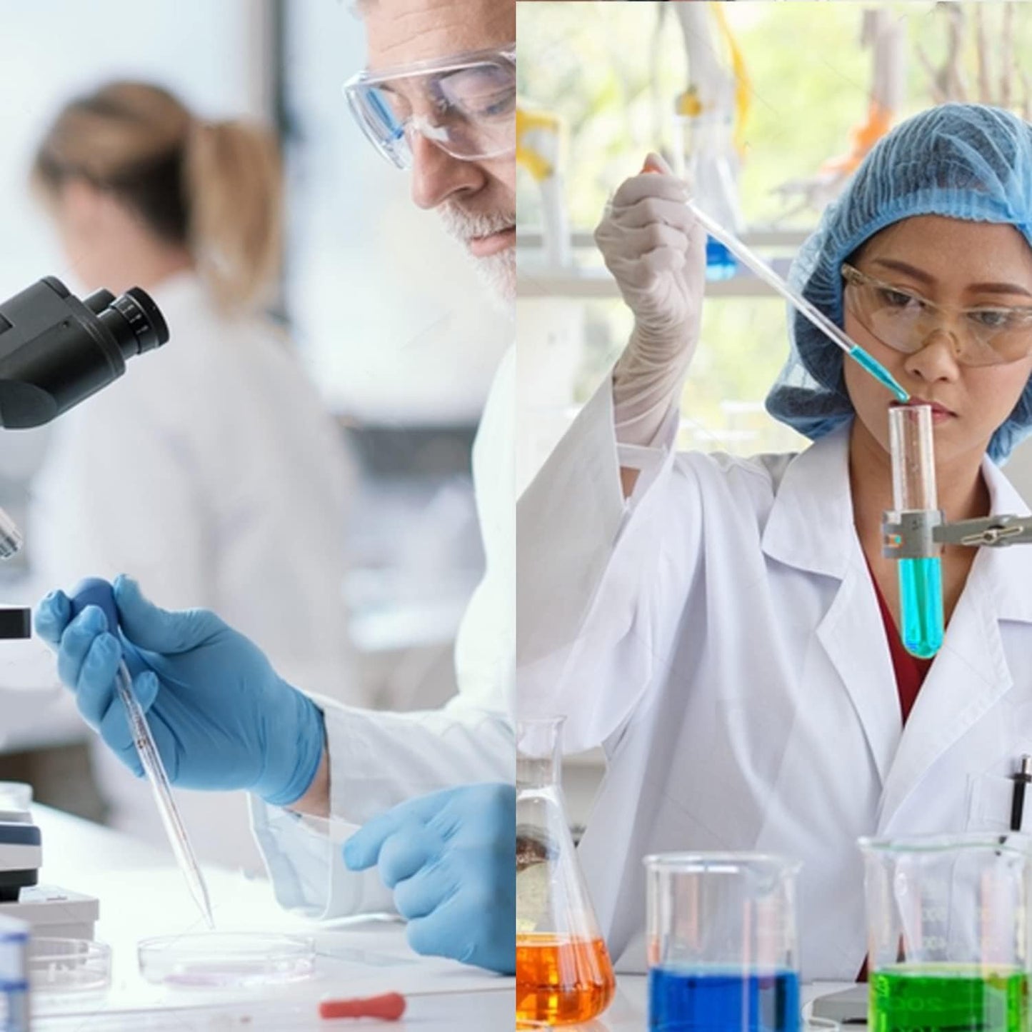 10ml Glass Pipettes Dropper, Lab Graduated Dropper for Liquid Essential Oil, Glass Transfer Pipette with Rubber Bulb and Cleaning Brush (3 pieces)