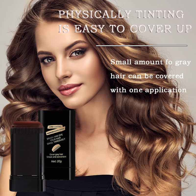 2Pack Safe and Convenient Comb Hair Dye, Portable Hair Dye Comb For Gray Hair Coverage, Waterproof and Sweat-Proof, 2 in 1 Instant Dye, for Women & Men (BROWNISH BLACK)