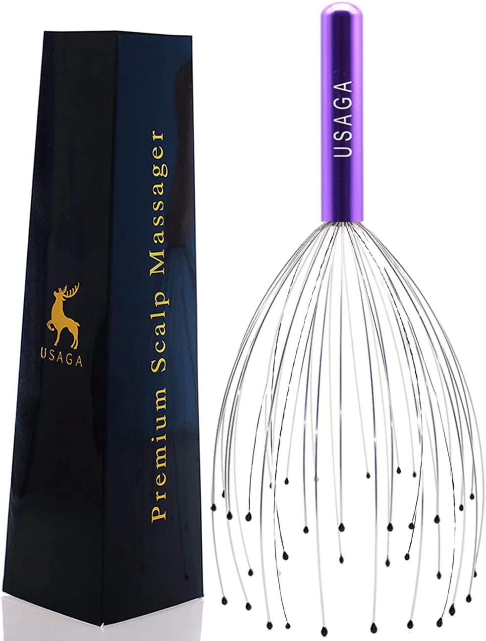 USAGA 36 Fingers Head Massager Scalp Massager Head Scratcher, Stocking Stuffers Gift for Scalp Body Relaxing (Purple)