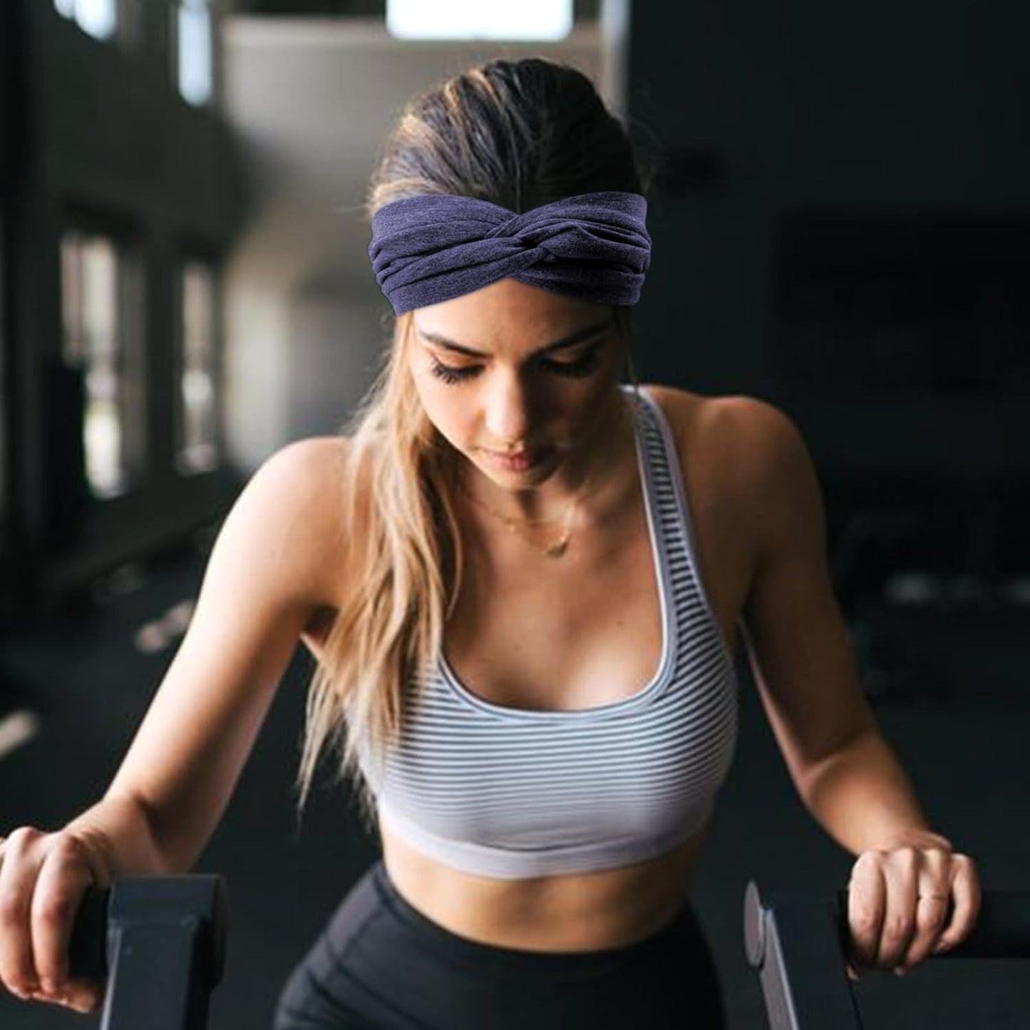 DRESHOW Extra Wide Headbands for Women Cotton Turban Knotted Bandana Head Bands Non Slip Boho Hair Accessories for Sports & Yoga