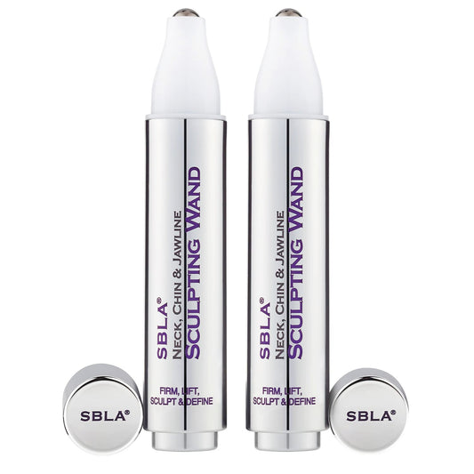 SBLA Beauty - Neck, Chin & Jawline Sculpting Wand - Pack of 2 * 0.7 Fl Oz / 20mL - Lifts & Firms the Neck, Chin, Jawline & Decollete - Reduces Lines & Wrinkles - Smooths, Tightens Sagging Skin