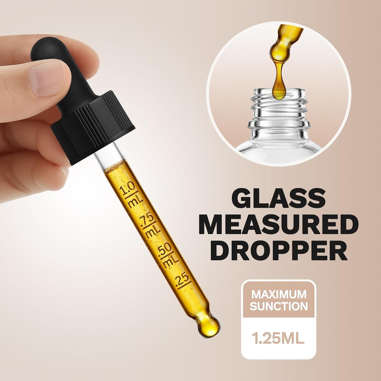 Bumobum Dropper Bottle, 1 oz Clear Glass Dropper Bottle with Measured Dropper, Empty Eye Tincture Bottles with Funnel & Labels for Essential Hair Oils Serums, 4 Pack