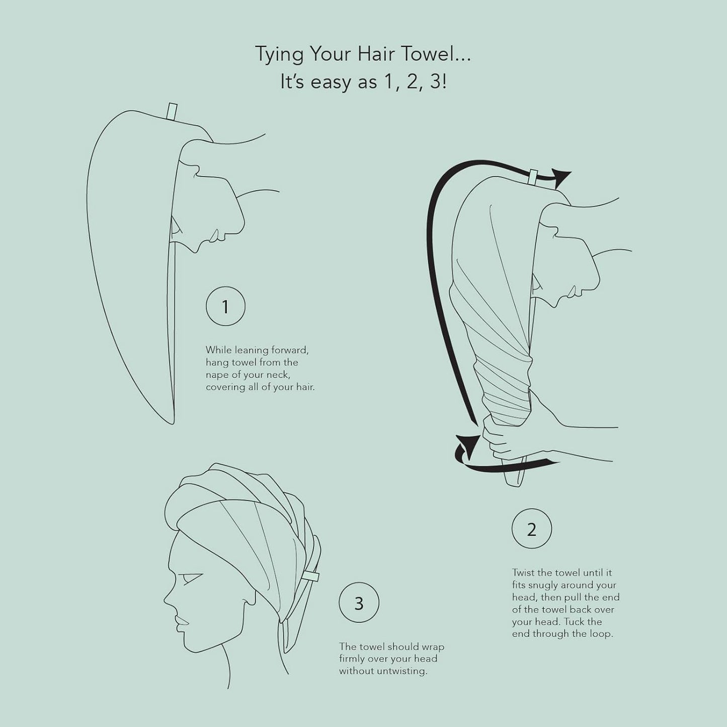 Texere Women's Bamboo Viscose Hair Towel (Tya, Blue Fog, U)