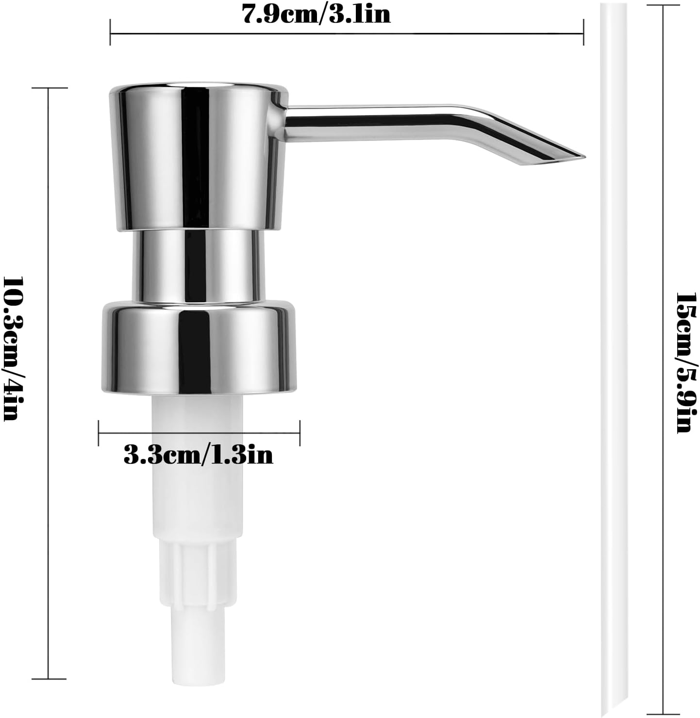 Soap Dispenser Pump Replacement for Standard 28/400 Thread Size Refill Dispenser Pump Head for Lotion Dish Soap Kitchen Bathroom Countertops,2 Pack(Silver)