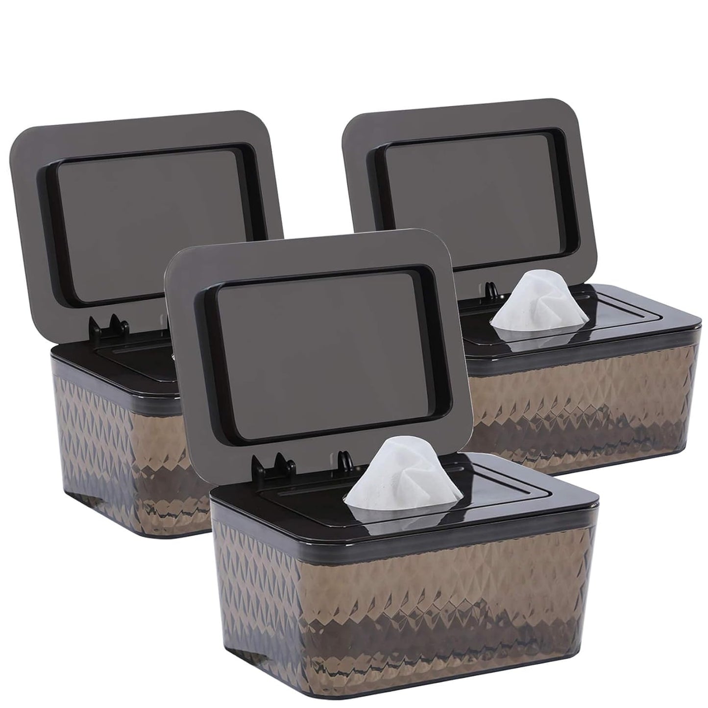 3 Pack Wipes Dispenser Seal-Designed Wipe Dispenser Holder Wipes Case Box for Bathroom Keep Wipes Fresh, Dust-Proof & Non-Slip