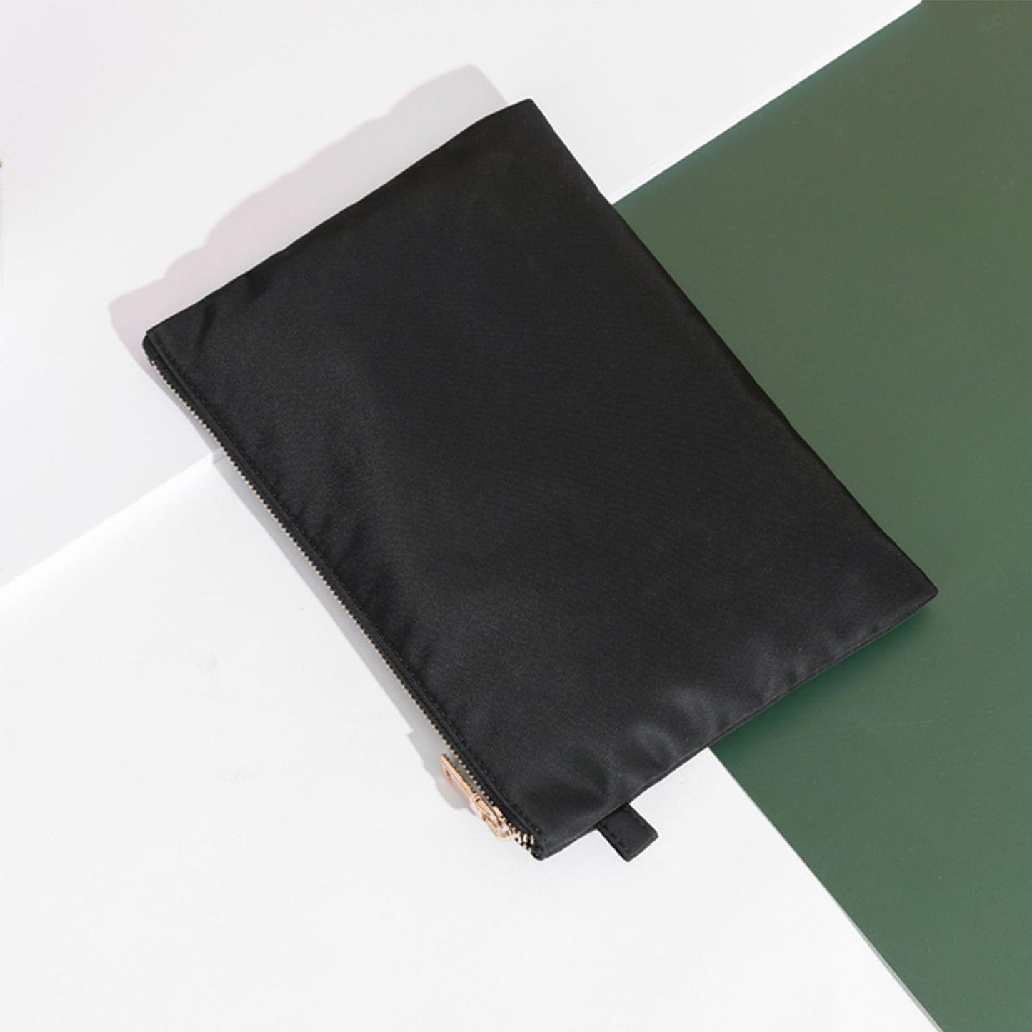 Zipper Pouch Storage Bag Simple and Stylish Women's Cosmetic and Travel Bag (Black-nylon-2)