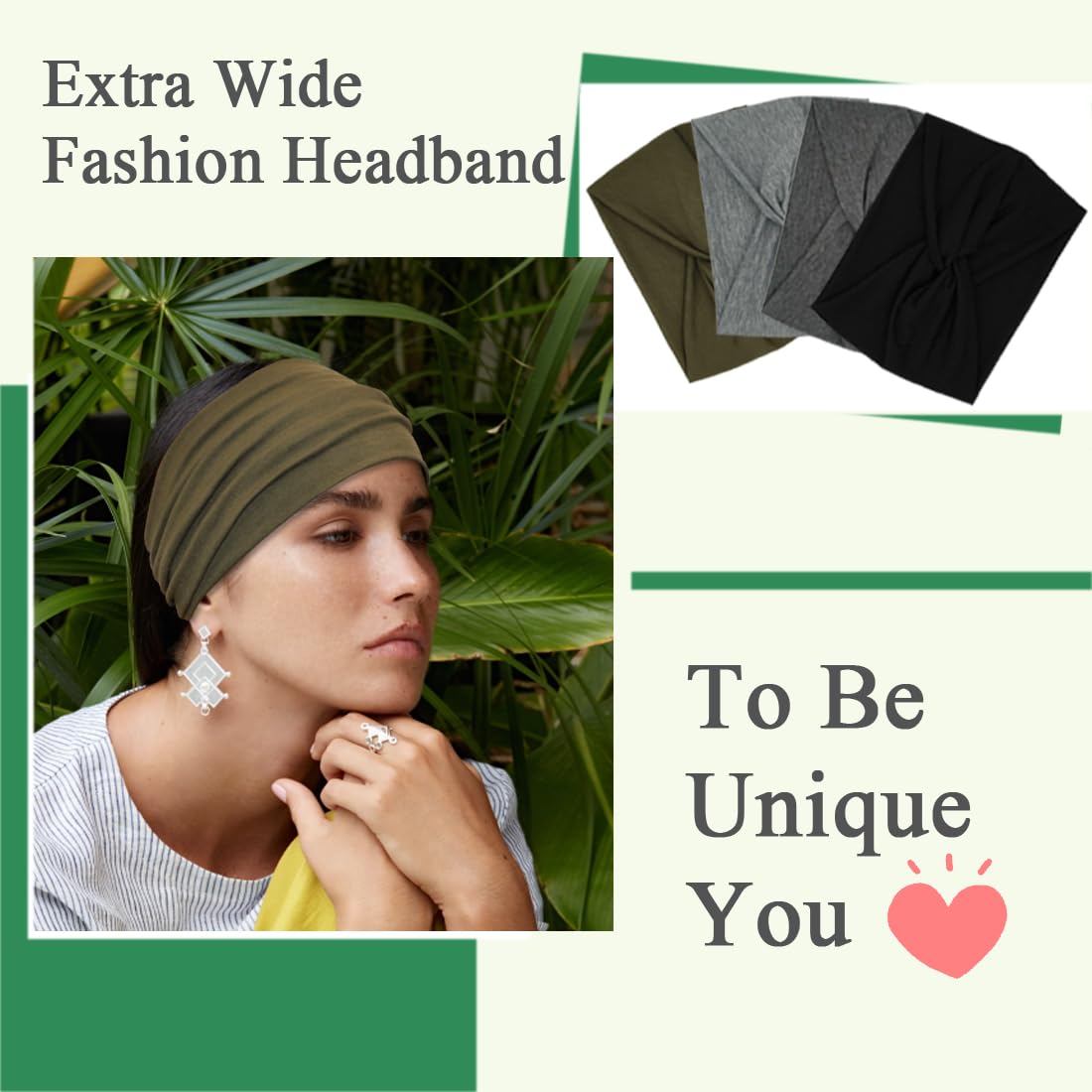 Extra Wide Headbands For Women 7'' Large Headband Twist Head Bands Women's Hair Band Stretchy Turban Styling Accessories 8 Pack