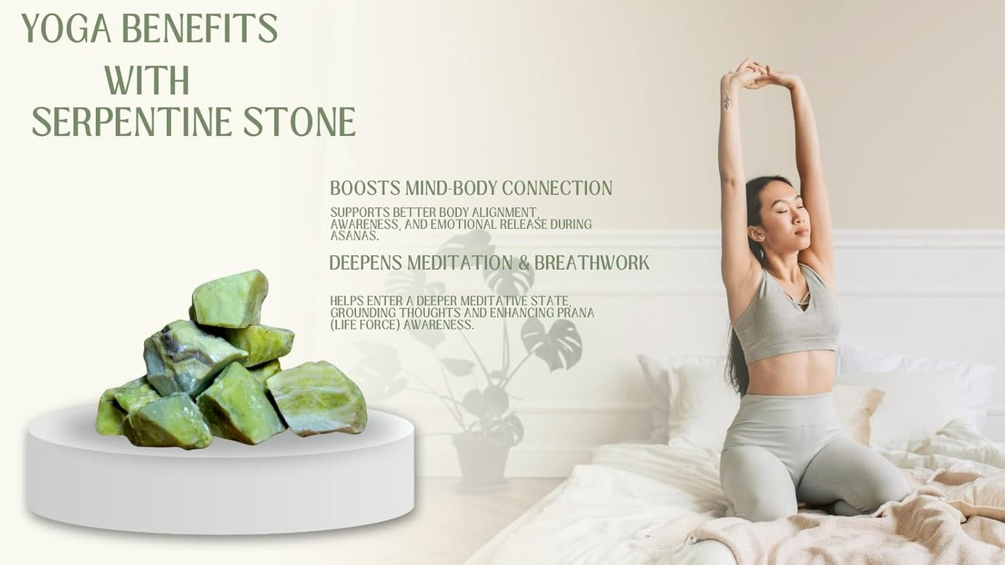 Serpentine Raw Crystals Natural Healing Stones for Kundalini Awakening, Chakra Balancing, Meditation, Reiki, Energy Work, Wire Wrapping & Spiritual Home Decor