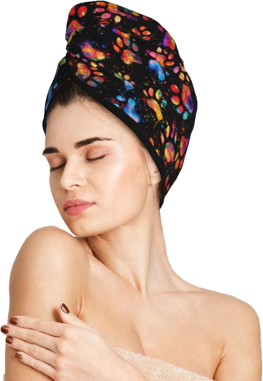 Paw Hair Towel Wrap, Absorbent Hair Drying Towel, Microfiber Hair Drying Cap Turban for Drying Curly Long Thick Hair