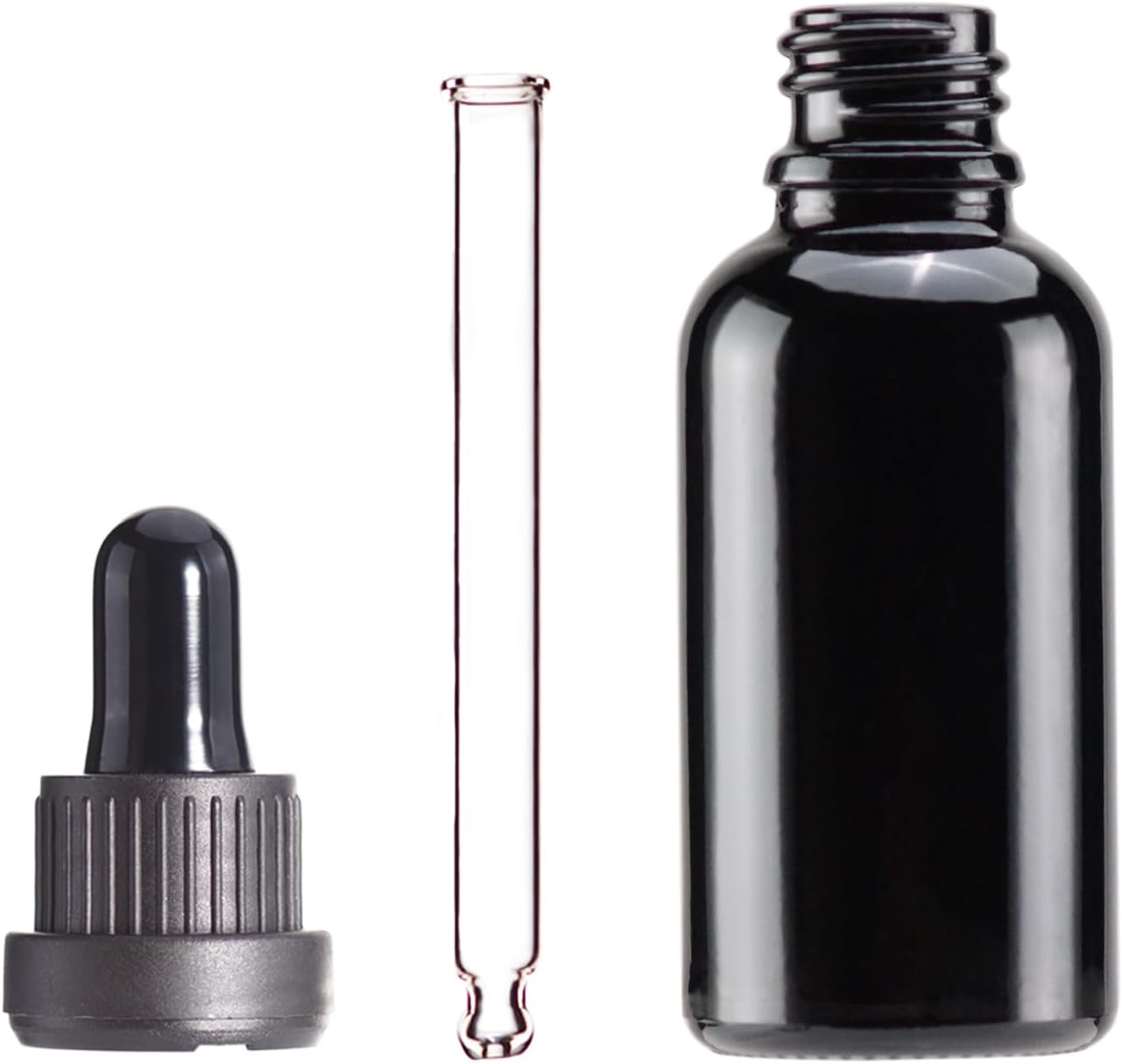 YIZHAO Black Glass Dropper Bottle 1oz, Tincture Bottles with Glass Dropper, for Essential Oils, Aromatherapy, Cosmetic, Laboratory, Pharmacy, Liquids, Travel –24 Pcs