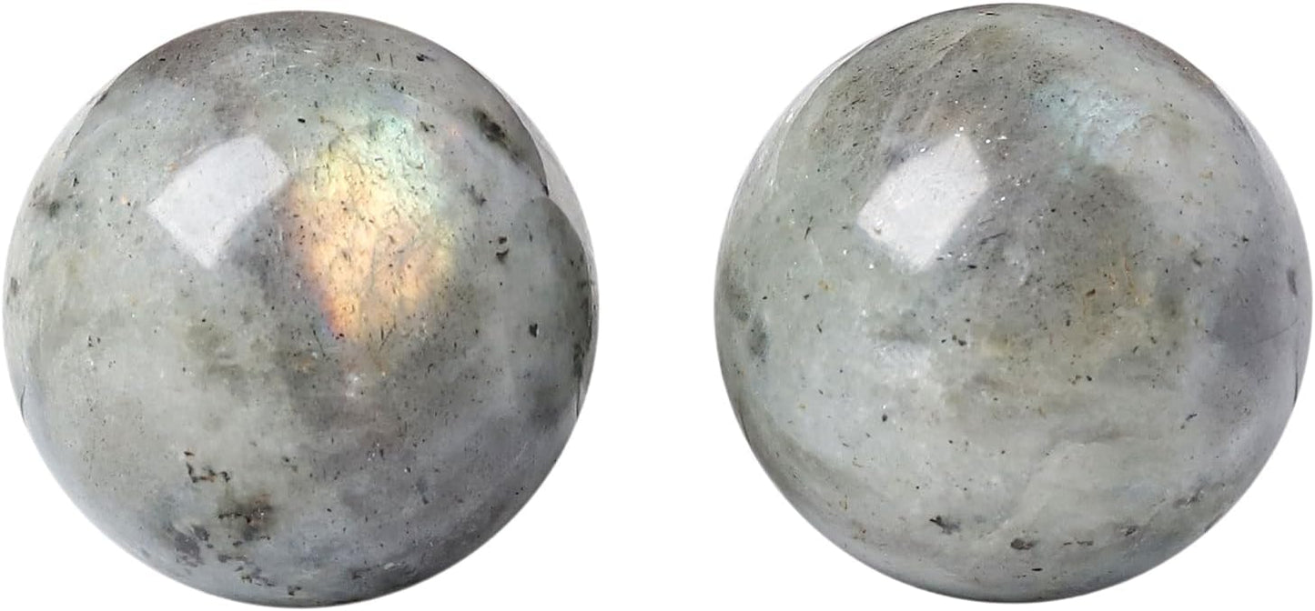 Hand Exercise Balls 30mm for Women - Set of 2 Natural Crystal Stone Spheres - Finger Joint Relief & Stress Relax, Perfect Size for Women's Hands, Moonstone