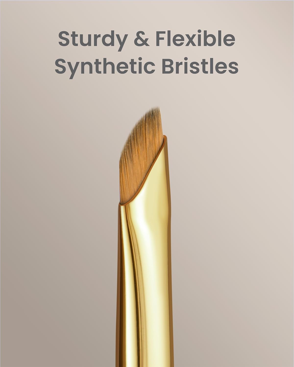 Desert Oak Series Angled Eyeliner Brush - Ultra-Fine Nylon Bristles for Razor-Sharp Gel/Liquid/Powder Lines, Anti-Smudge Design, Ebana Handle & Brass Ferrule (CM 180)